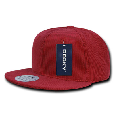 Decky Unisex 6 Panel High Profile Structured Corduroy Snapback Cap - 1076