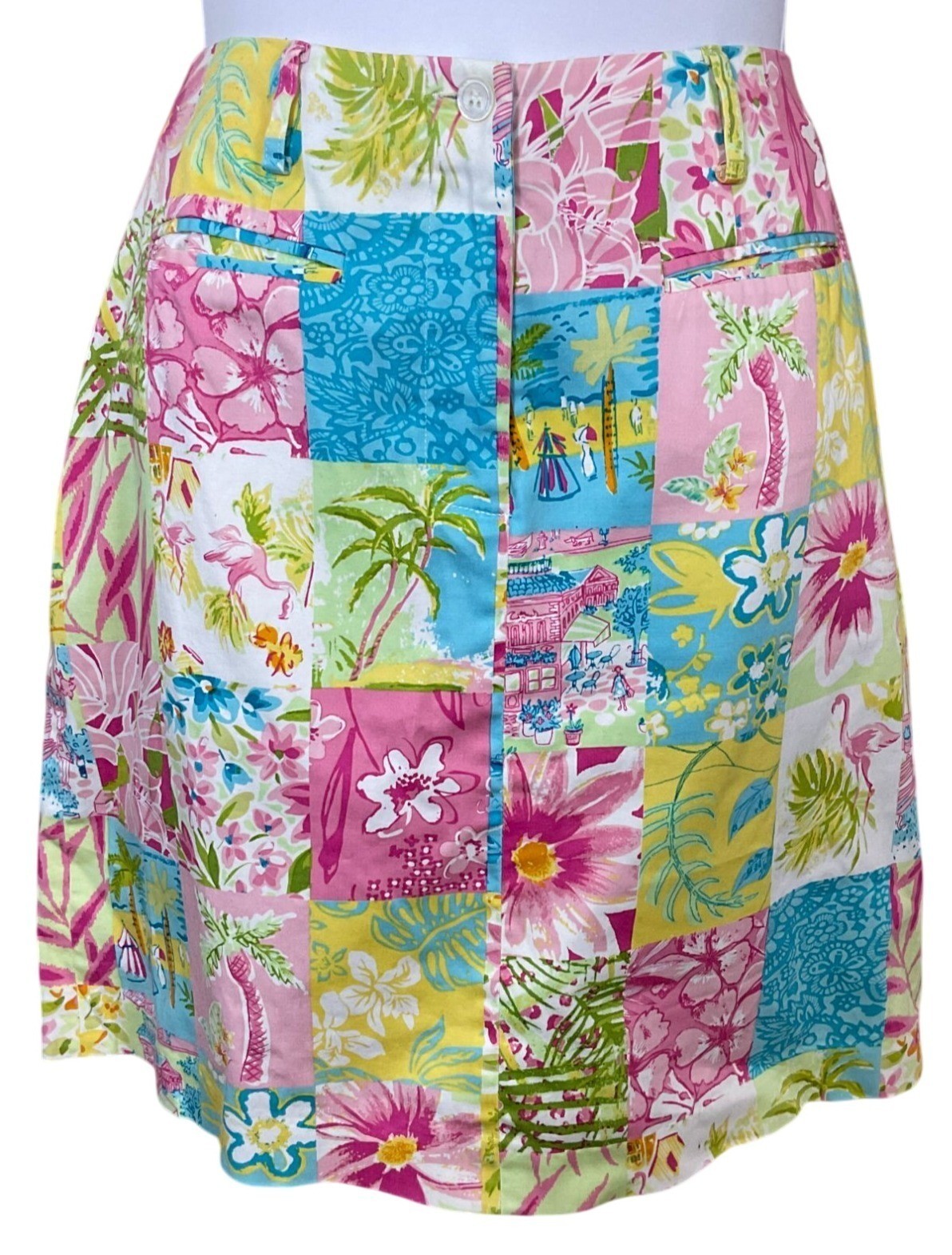 J. Mclaughlin Colorful Tropical Patchwork Preppy … - image 1