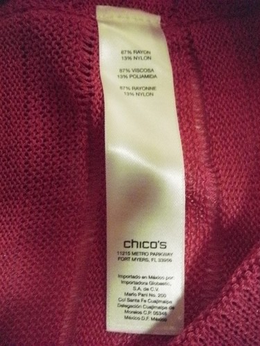 Chico's Top Women 0 Magenta Knit Rayon Panel Crewneck Sleeveless Ladies - Picture 4 of 8