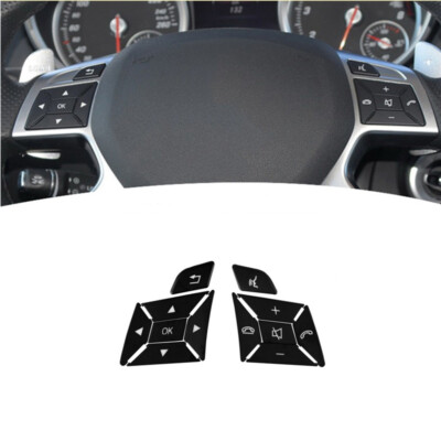For Mercedes Benz E C Class 2011-2013 Matte Black Steering Wheel Knob Sticker