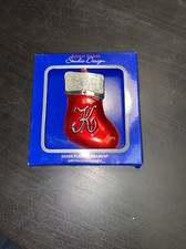 Monogram Stocking Letter K Christmas Tree Ornament Studio Design Silver Plated