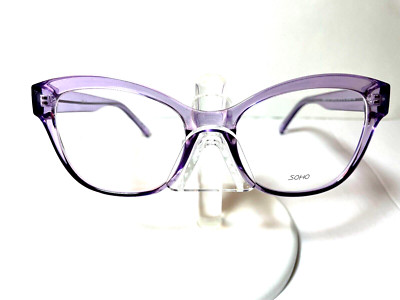 NEW SOHO by VIVID EYEGLASSES FRAME SOHO 1077 PURPLE CRYSTAL OVERSIZED LADIES