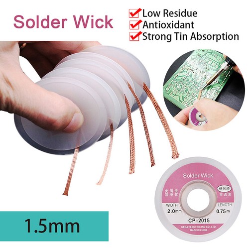 1.5M 2.0mm Desoldering Wire Braid Sucker CP-2015 Remover Wick Solder Pump Cable - Zdjęcie 2 z 8
