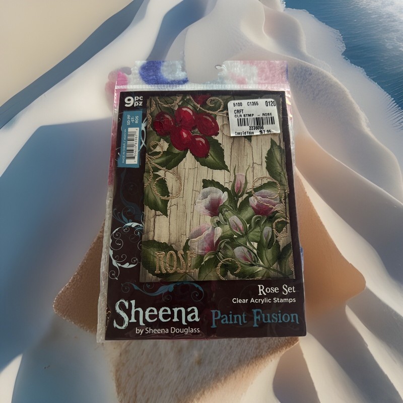 New Sheena Rose Set Clear Acrylic Stamps 9 Pieces New 