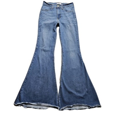 Judy Blue Bell Bottom Flare Jeans Womens 5 26x31 Blue High Rise Stretch Faded