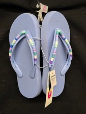 New Cat Jack Kids' Maris Elevated Flip with Beaded Color Strap Sandals SZ: Med
