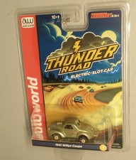 "NEW" AW REL 2 THUNDER ROAD METALLIC GREEN '41 WILLYS COUPE T JET HO SLOT CAR