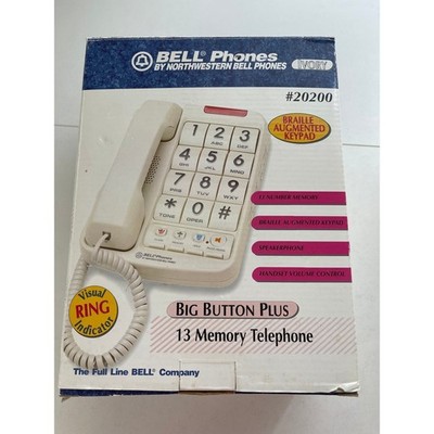 Northwestern Bell Big Button Plus 20200 Ivory Corded Phone Braille 