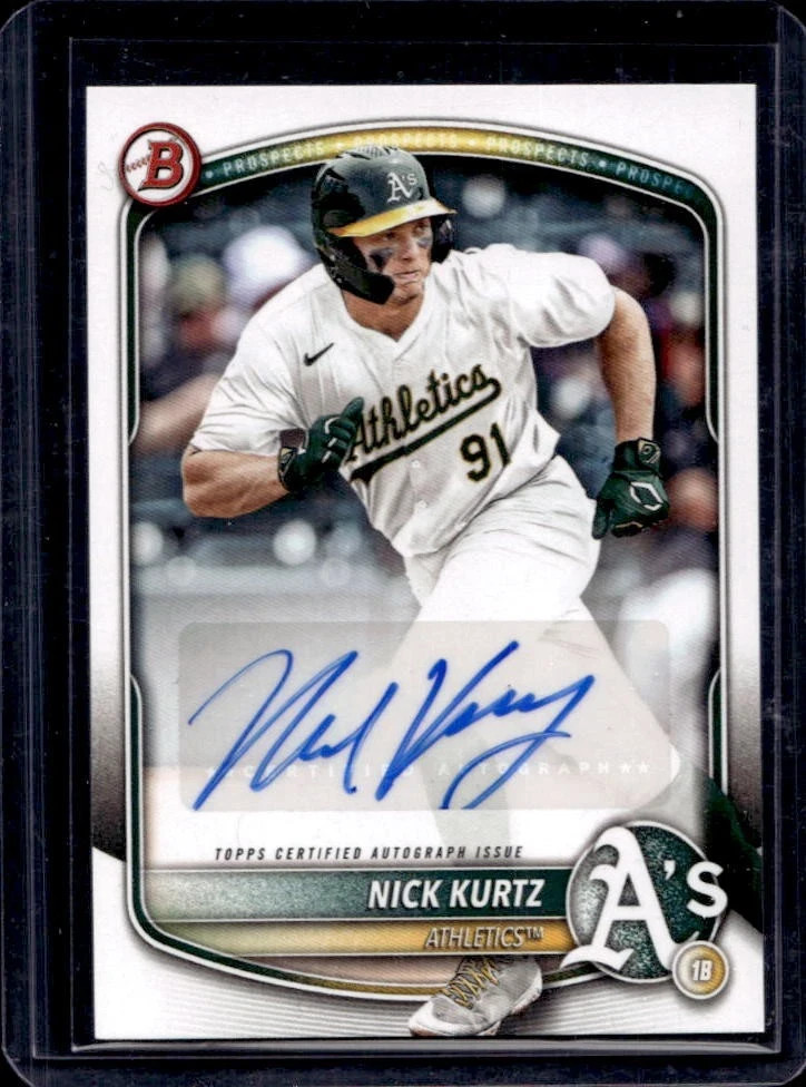 2025 Bowman Nick Kurtz Prospect Auto #BPA-NK Athletics