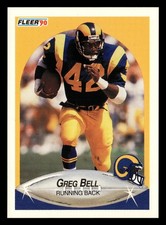 Greg Bell 1990 Fleer #34 Los Angeles Rams FOOTBALL *075