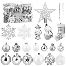128 Pcs Christmas Ball Ornament Set, Assorted Christmas Ornaments, Shatterpro...