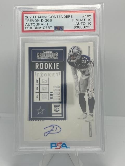2020 Contenders - Trevon Diggs - Auto RC Rookie Ticket - Cowboys PSA 10/10