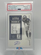 2020 Contenders - Trevon Diggs - Auto RC Rookie Ticket - Cowboys PSA 10/10