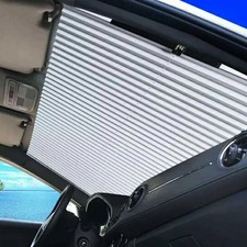 Pleated Retractable Windshield Sun Shade 18.1x47.2in UltraHeat Reflective Shield