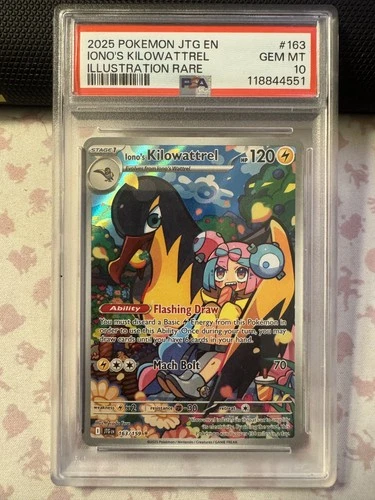 Iono's Kilowattrel 163/159 Pokemon Journey Together Illustration Rare PSA 10