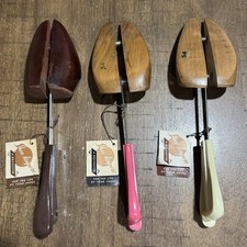 3 Vtg Rochester Shoe Tree Co Palm Tree Wood/Metal Stretchers Rare Keepers NOS