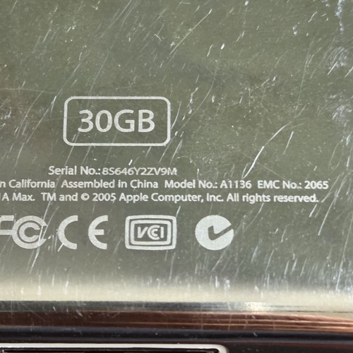 Apple iPod Classic w/Video 5th Gen A1136 30GB Tested EMC 2065 Date 2005 MA446LL - Picture 5 of 14