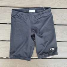 TYR Durafast Solid Black Swimwear Youth Boy Jammer Size 22 New Sample