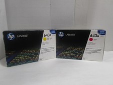 2-HP 643A Q5952A Q5953A Toner Cartridge Sealed Box LaserJet 4700 Yellow Magenta