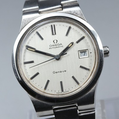 1973 Vintage Omega Geneve Cal.1012 Silver Dial Date Automatic Men's Watch [Ex+5]