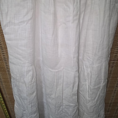 Chelsea & Theodore Tier Midi Peasant Dress S/P White Cotton Gauze Boho Preppy - Picture 10 of 15