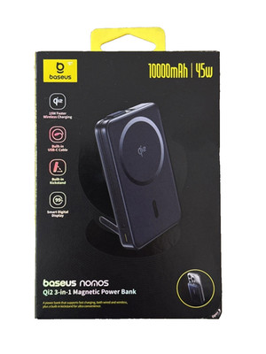 Baseus 10000mAh Nomos Qi2 Magnetic Bracket Power Bank with Built-in USB-C Cable