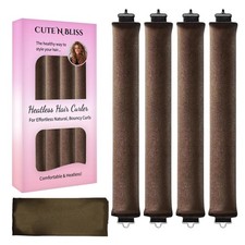 Heatless Hair Curler   Heatless Curls Overnight No Heat Silk Rod Headband, Brown