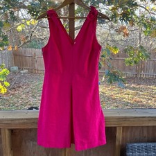 Gap Women's Tie Sleeve A-Line Linen Mini Dress Azalea Pink Size 6