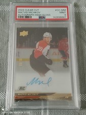 2024-25 Upper Deck Clear Cut High Gloss Matvei Michkov Rookie Auto /10 PSA 9