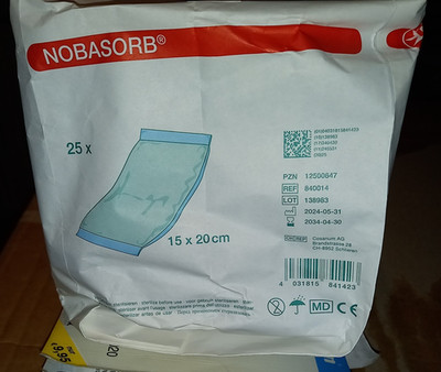 5 Packungen Saugkompressen NOBASORB 15cm x 20 cm unsteril  neu bitte lesen