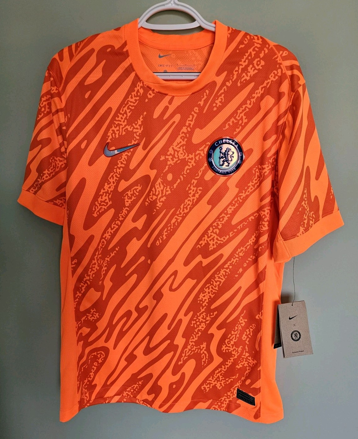 Nike Chelsea FC Stadium Orange Goalkeeper Soccer Jersey Sz Medium