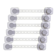 Dreambaby Twist 'N Lock Multipurpose Latch - Child Safety Locks - Grey - 6 Pack