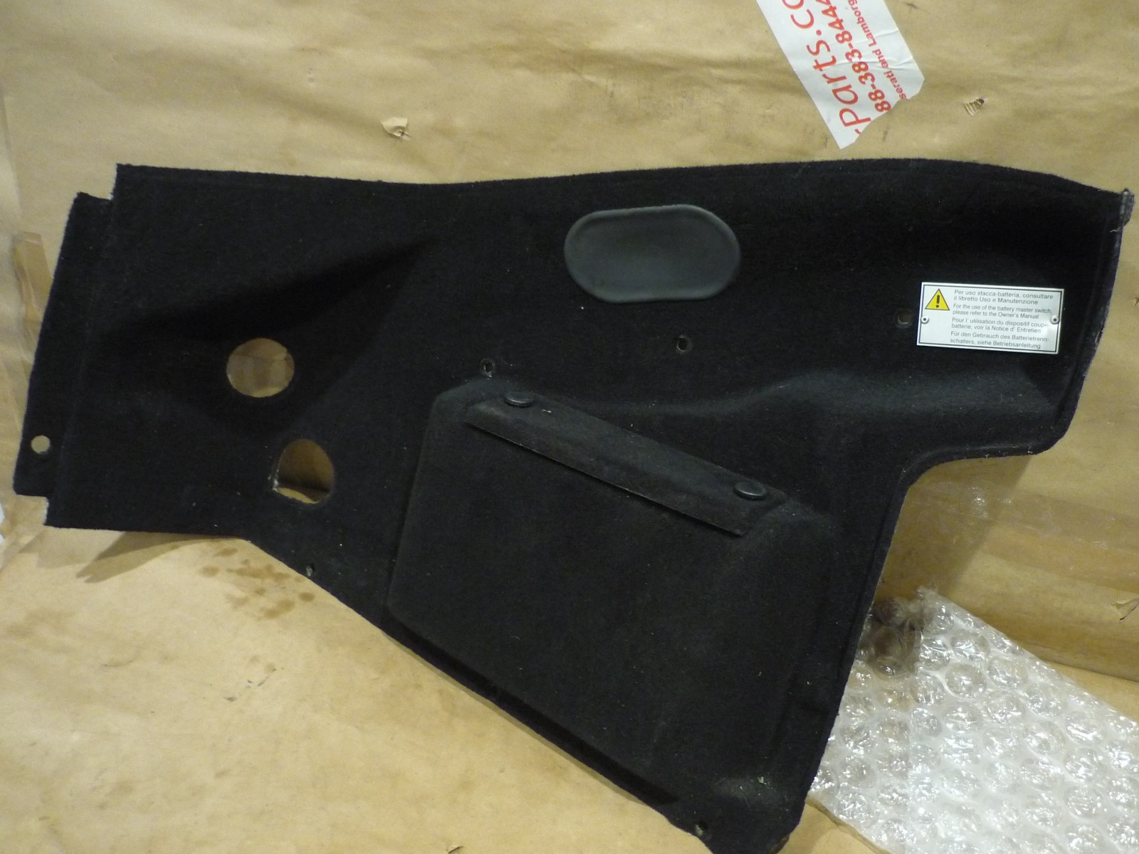 Ferrari 360 - RH Side Panel For Trunk Compartment  - P/N 65527100