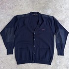 Paul Shark Yachting Cardigan Men's L Wool Blend Navy Knit 3-Button Up Made Italy