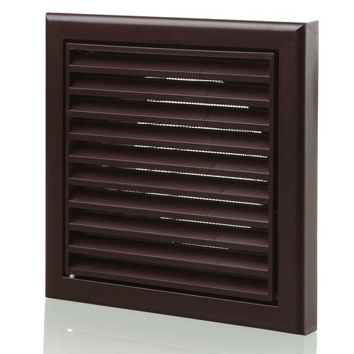 Blauberg Plastic Fixed Blade Grille - 100mm - Chocolate Brown -100SBROWN