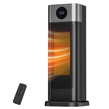 Indoor Space Heater with Remote, 1500W Portable 15.5" Tall Digital Thermostat...