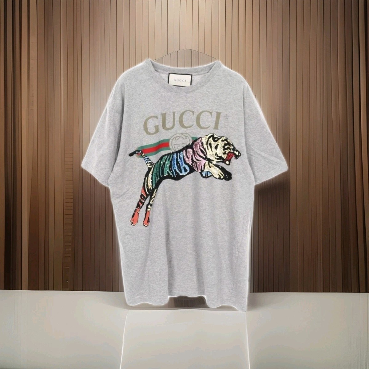 GUCCI Tiger Gray T-shirt Size XS Used Limited Rare | eBay