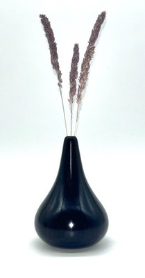 Getrocknete Gras / Blumen / Knospen Vase in exotischem afrikanischem Schwarzholz.