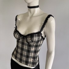 Corsé Bustier de encaje a cuadros Blugirl Blumarine vintage de los años 00 de archivo
