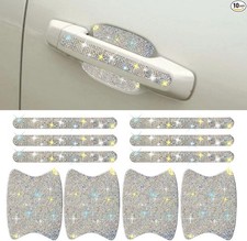 10PCS Crystal Rhinestone Car Door Handle Protector, Anti-Scrat Color: Colorful