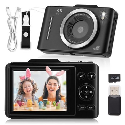 Digitalkamera Mini 1080P 48MP 16X Fotoapparat mit 32G Karte 2,4'' LCD CCD Kamera
