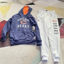 Youth Navy/Heathered Chicago Bears Fan Flare Pullover Hoodie  Pants Set 14-16