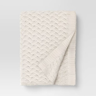 Chunky Chenille Throw Ivory - Threshold
