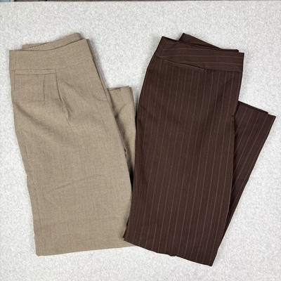 Lot of 2 Rafaella Modern Fit Pants Women s 10 Flat Front Dress Wide Leg Stretch