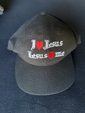 Vintage  I Love Jesus, Jesus Loves Me  black hat