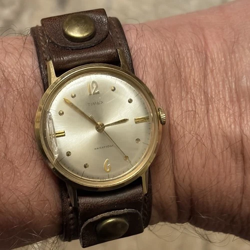 Vintage Timex Marlin 2024 2467 Dot-Dash Windup Men’s Watch 1967 Runs