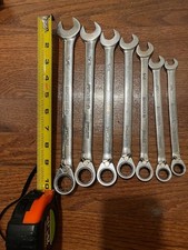 Bf834 Matco Tools 7 Pc. Grrcl 12 Point Sae Reversible Ratcheting Wrench Set Usa