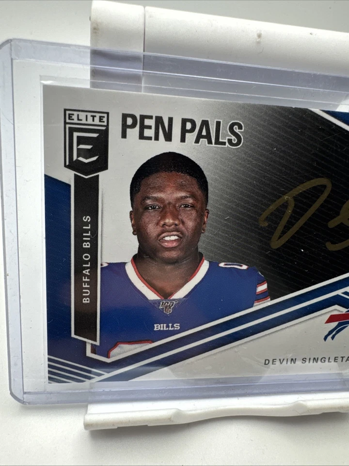 2019 Donruss Elite #PP-DS Devin Singletary Pen Pals Gold Ink - Image 2 of 4