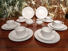 HAVILAND Limoges France RAMBLAS Weiß, edles Kaffeeservice für 6 Personen