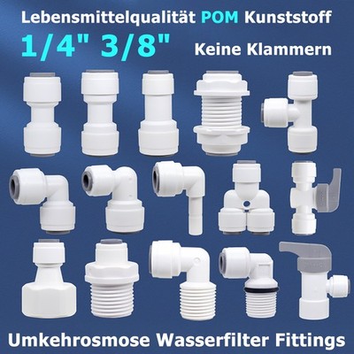 1/4'' 3/8'' Schlauch Steckverbinder Wasserfilter Fittings Verbinder Umkehrosmose